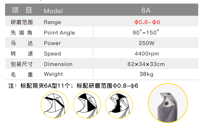 TX-6A DRILL BIT RE-SHARPENER